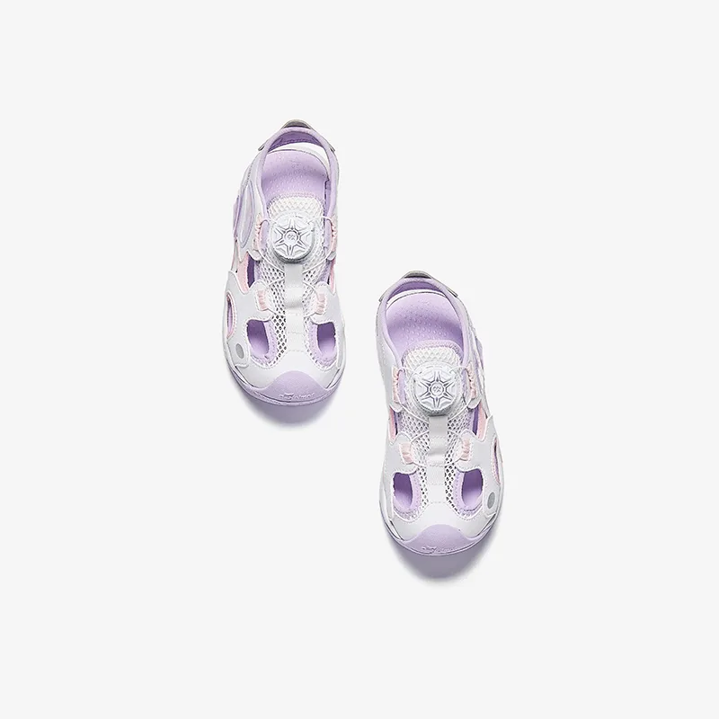 Детские сандалии Jellyfish Fabric с противоскользящей, износостойкой, дышащей и быстросохнущей подошвой Antakids, Anta White/Pearl Powder/Silver — фото 4
