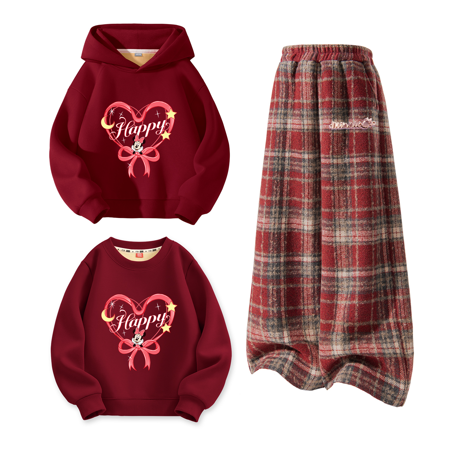 

Детский костюм Tang с круглым вырезом и толстым воротником Disney, [thickened and fleece-lined]dinner party бордовый+d&m metal label k красный plaid+dinner party бордовый