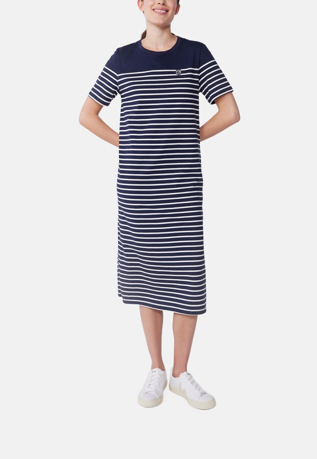

Платье из джерси GESTREIFTER Petit Bateau, темно-синий