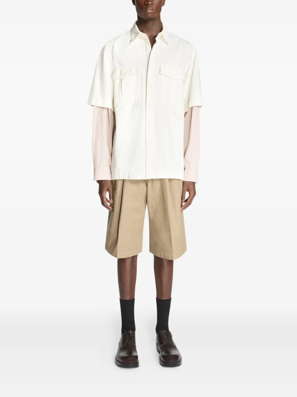 Кожаные туфли дерби на шнуровке DRIES VAN NOTEN, коричневый — фото 4