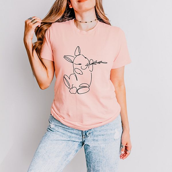 

Футболка с коротким рукавом с рисунком кролика Simply Sage Market, Blush, Зеленый, Футболка с коротким рукавом с рисунком кролика Simply Sage Market, Blush