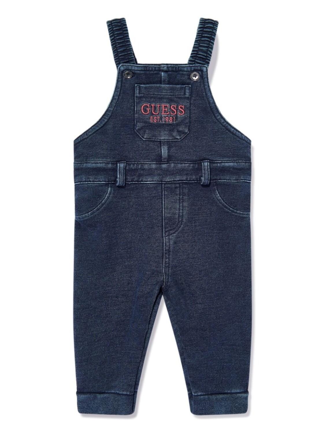 

Джинсовый комбинезон с вышитым логотипом для детей Guess Kids, синий