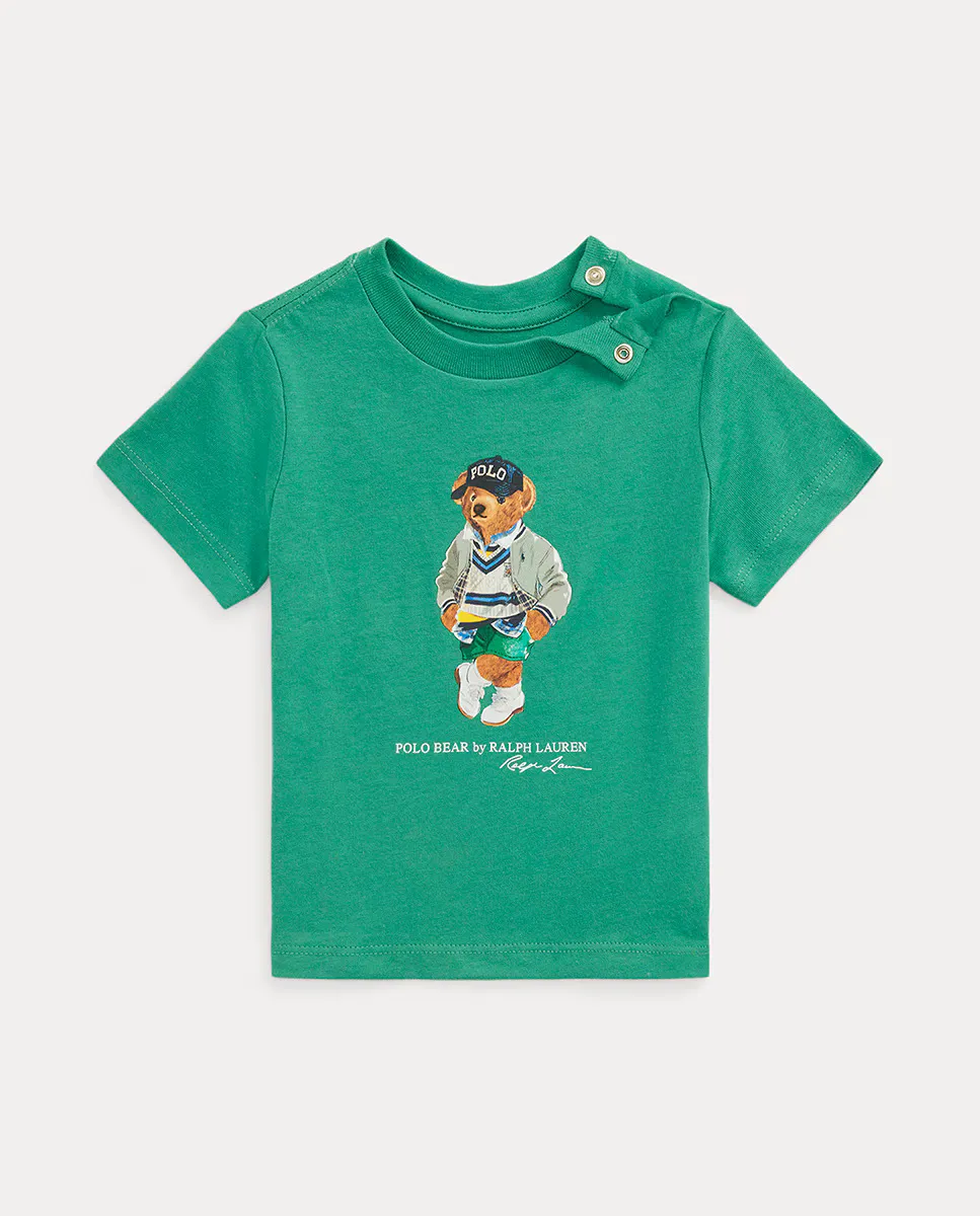 

Детская хлопковая футболка для мальчика с Polo Bear Polo Ralph Lauren, зеленый