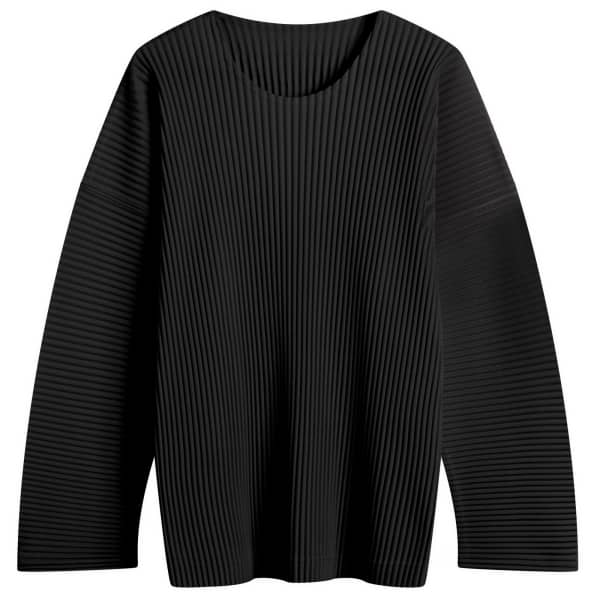 

Плиссированный топ с длинными рукавами Homme Homme Plissé Issey Miyake, черный