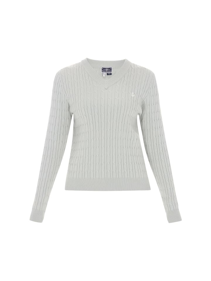 

Женский свитер шалфейно-зеленого цвета DreiMaster Maritim