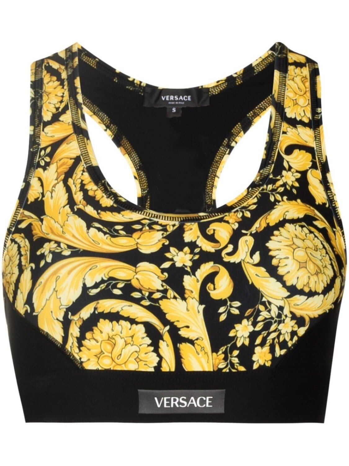 

Спортивный бюстгальтер с принтом Barocco Versace, черный