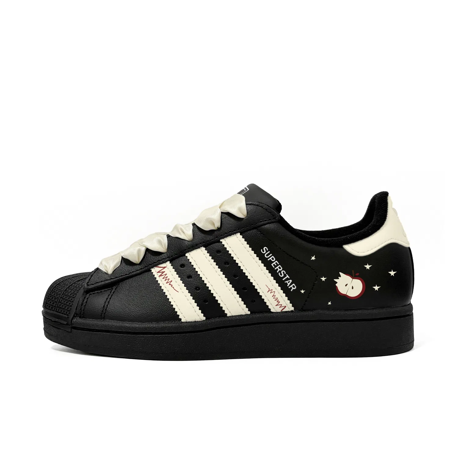Кроссовки детские Adidas Originals Superstar 2 Apple Star Leather черные