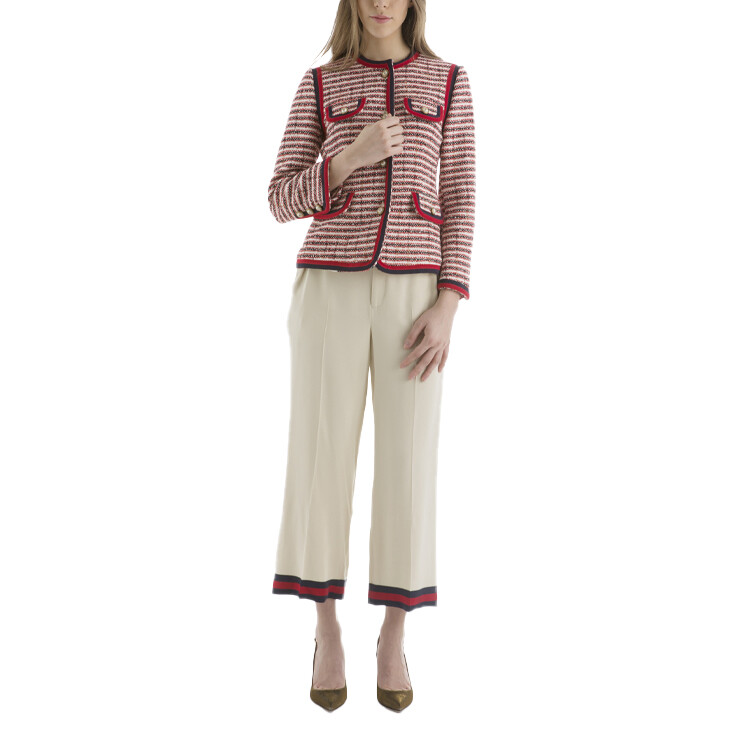 Брюки Gucci женские, из натурального шелка, бежевый — фото 3