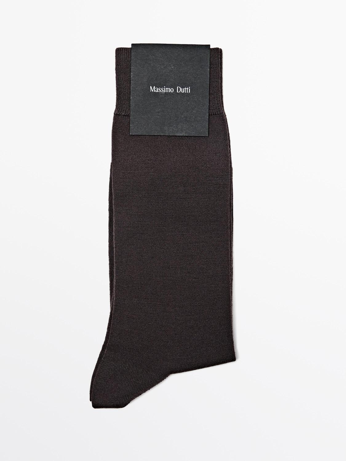 

Носки из смеси шерсти, простые трикотажные Massimo Dutti, Mink