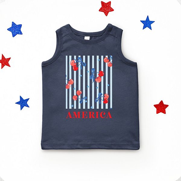 Футболка America cherries stripe youth The Juniper Shop, Navy — фото 2