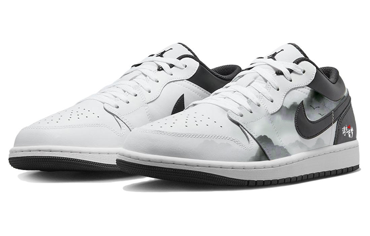 

Кроссовки Air JORDAN 1 Vintage Basketball Shoes Men Low-Top Black White, черный