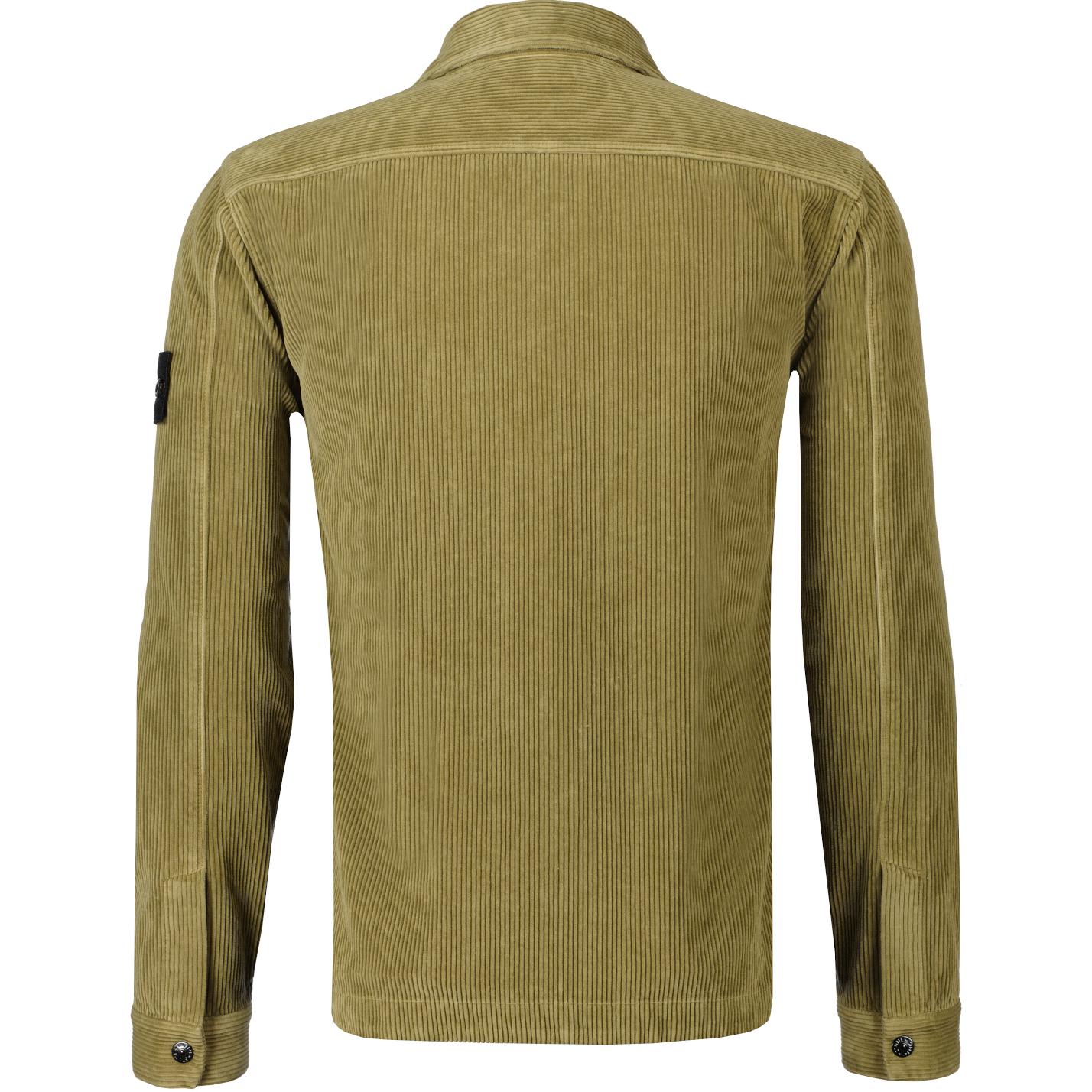 STONE ISLAND Куртка-рубашка из вельвета с нашивкой логотипа, Yellow Green — фото 4