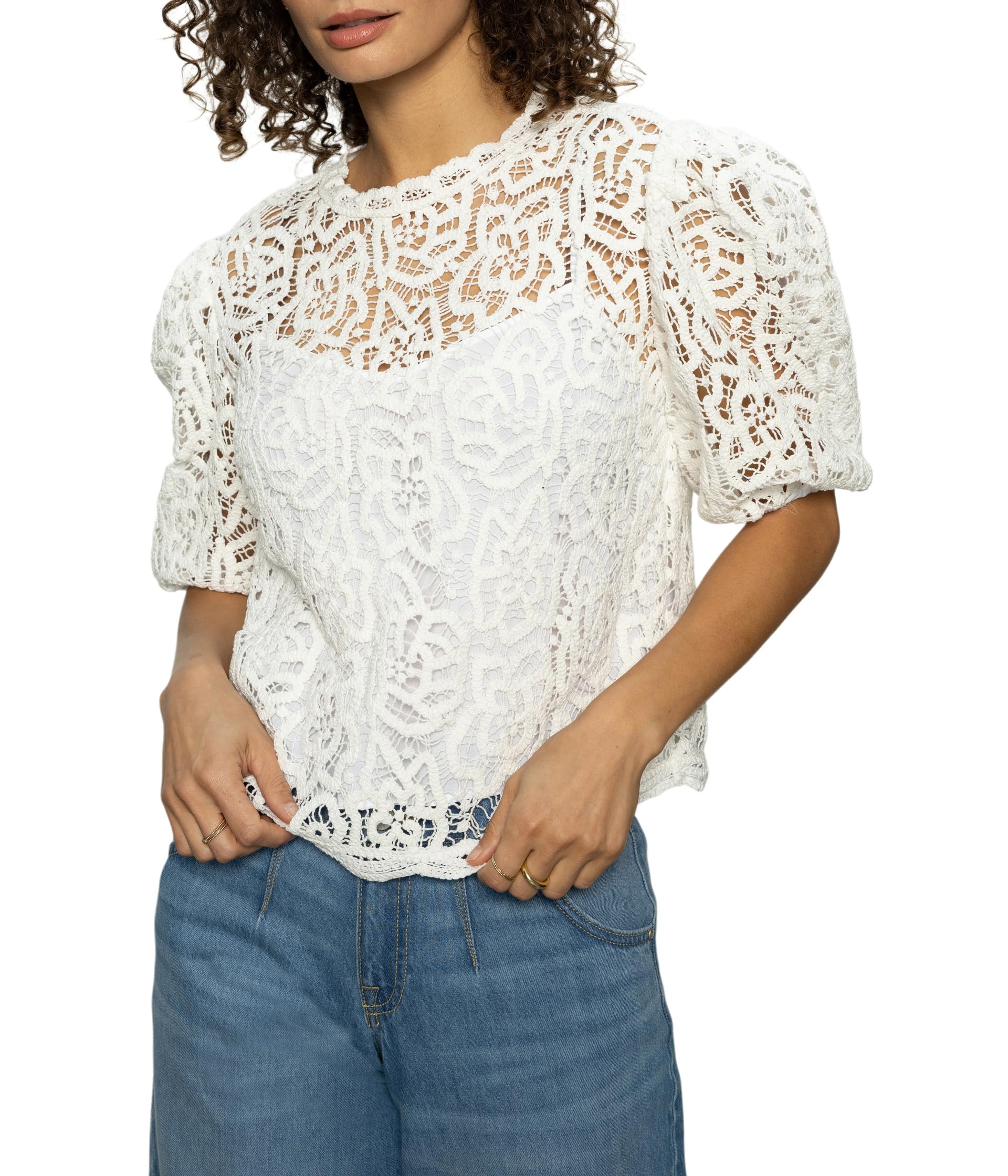 

Футболка Sanctuary Cherished Lace Tee, белый