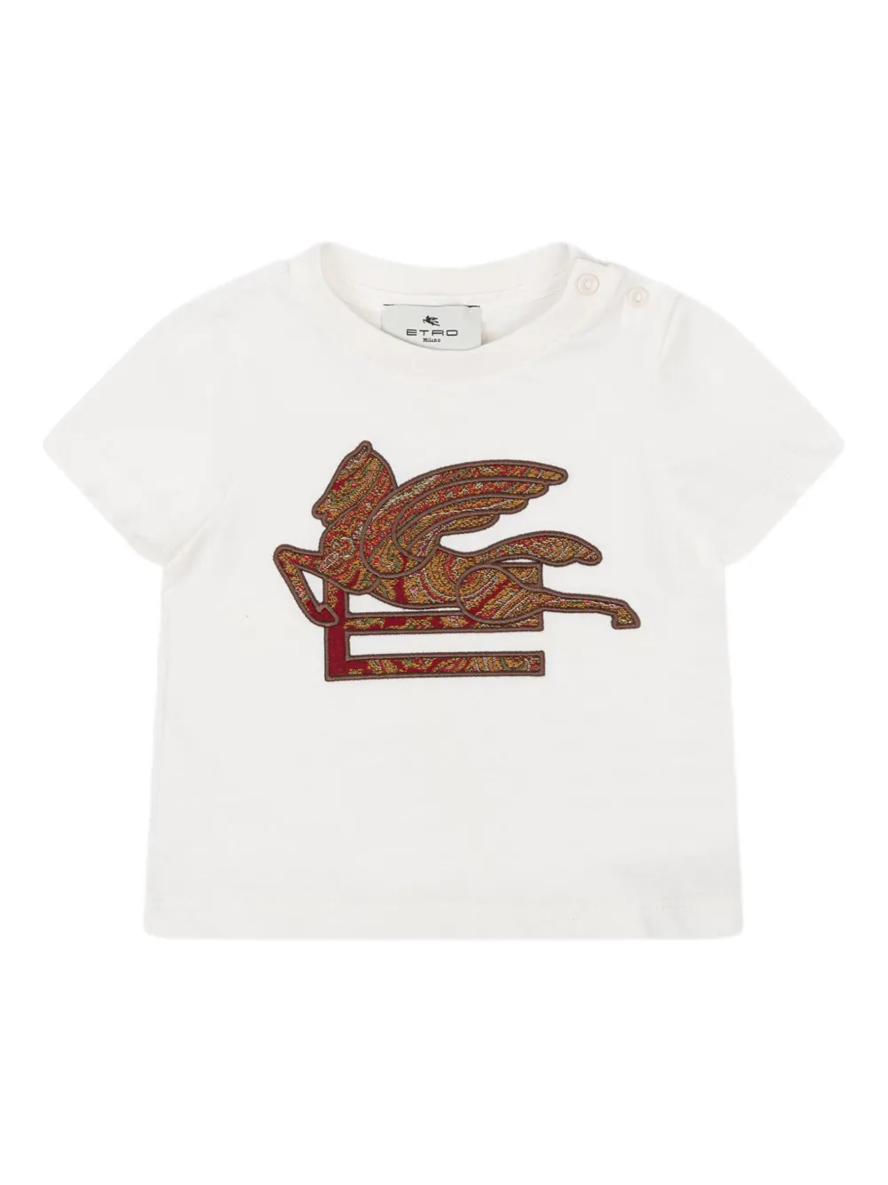 

Футболка с узором пейсли и изображением Пегаса ETRO KIDS, белый