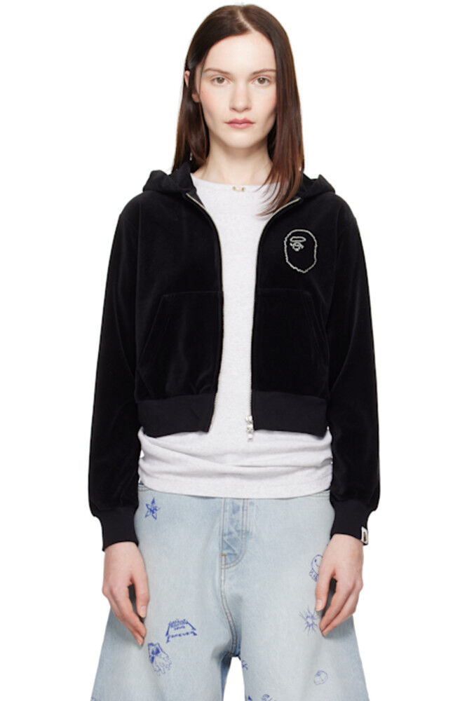 

Толстовка с капюшоном Black Crystal Stone Ape Head Velour BAPE