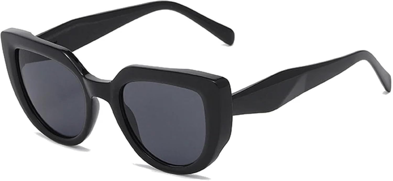 

Модные двухцветные солнцезащитные очки «кошачий глаз» для женщин, ретро-градиентные солнцезащитные очки с защитой от УФ-излучения UV400, трендовые солнцезащитные очки для мужчин WNCKSQ, Black Grey