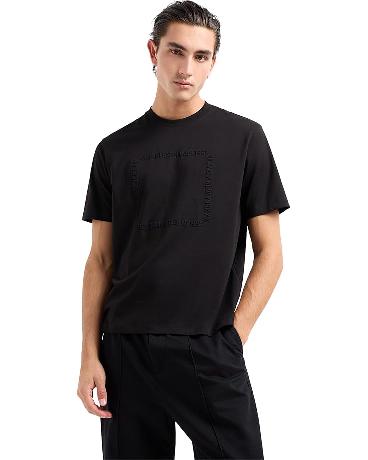 

Футболка Armani Exchange Armani Exchange 1991 Milano/New York Text Creating Central Square On Regular Fit Tee, черный