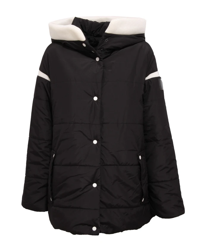 

Двусторонняя белая куртка оверсайз для женщины в метро Oof Wear, черный