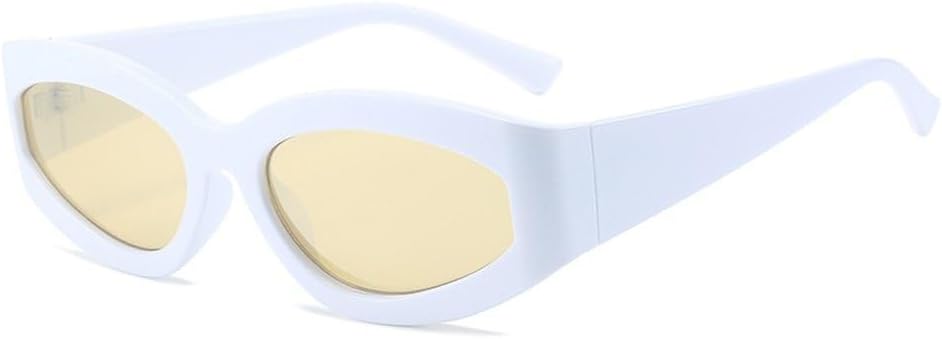 

Солнцезащитные очки «кошачий глаз» для женщин с градиентными зеркальными линзами, защита от УФ-излучения UV400, ретро-очки с овальными линзами для мужчин, модные солнцезащитные очки цвета шампанского SKFGNX, White Light Yellow