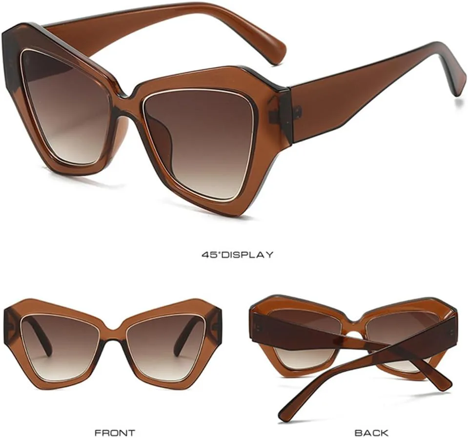 

Солнцезащитные очки UV400 с градиентным переходом цвета «кошачий глаз» для женщин и мужчин, для бега и занятий спортом на открытом воздухе UYPTK, Brown Tea Gradient