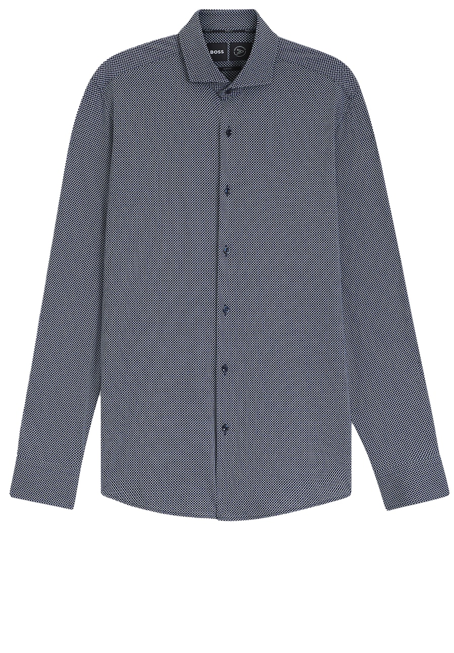 

Рубашка на пуговицах классического кроя BOSS, синий