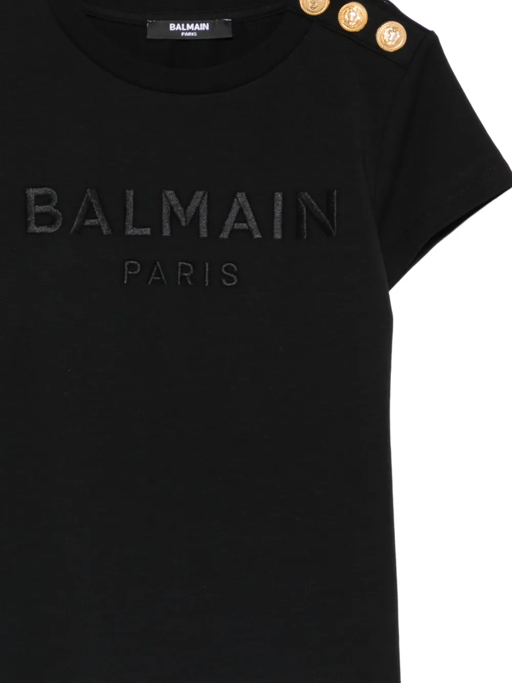 Футболка с пуговицами Balmain Kids, черный — фото 3