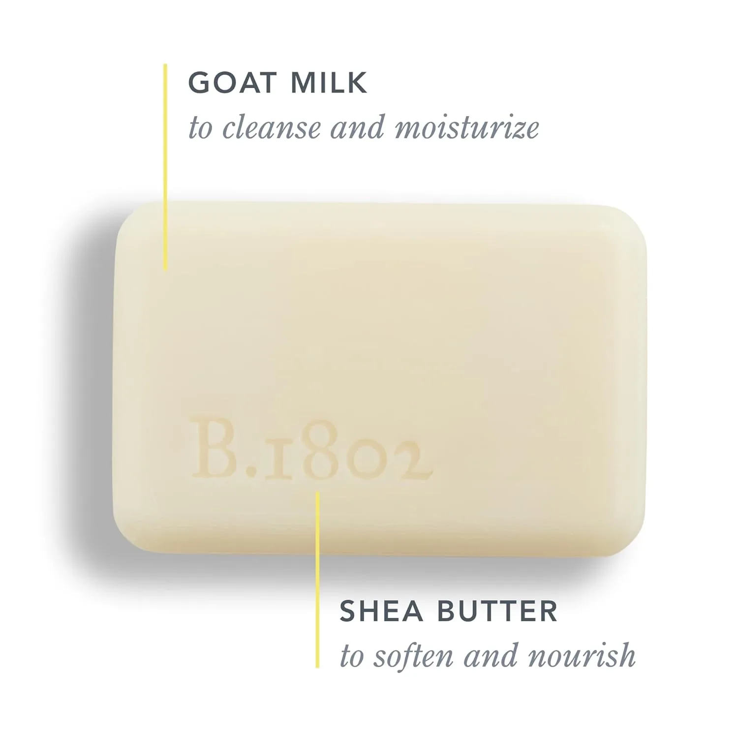 Мыло Beekman 1802 Goat Milk с маслом ши и ботаническими маслами, увлажняющее для рук и тела, тройного помола, для чувствительной кожи, аромат Sunshine Lemon, 99 г 99.23 г (1 шт.) — фото 3