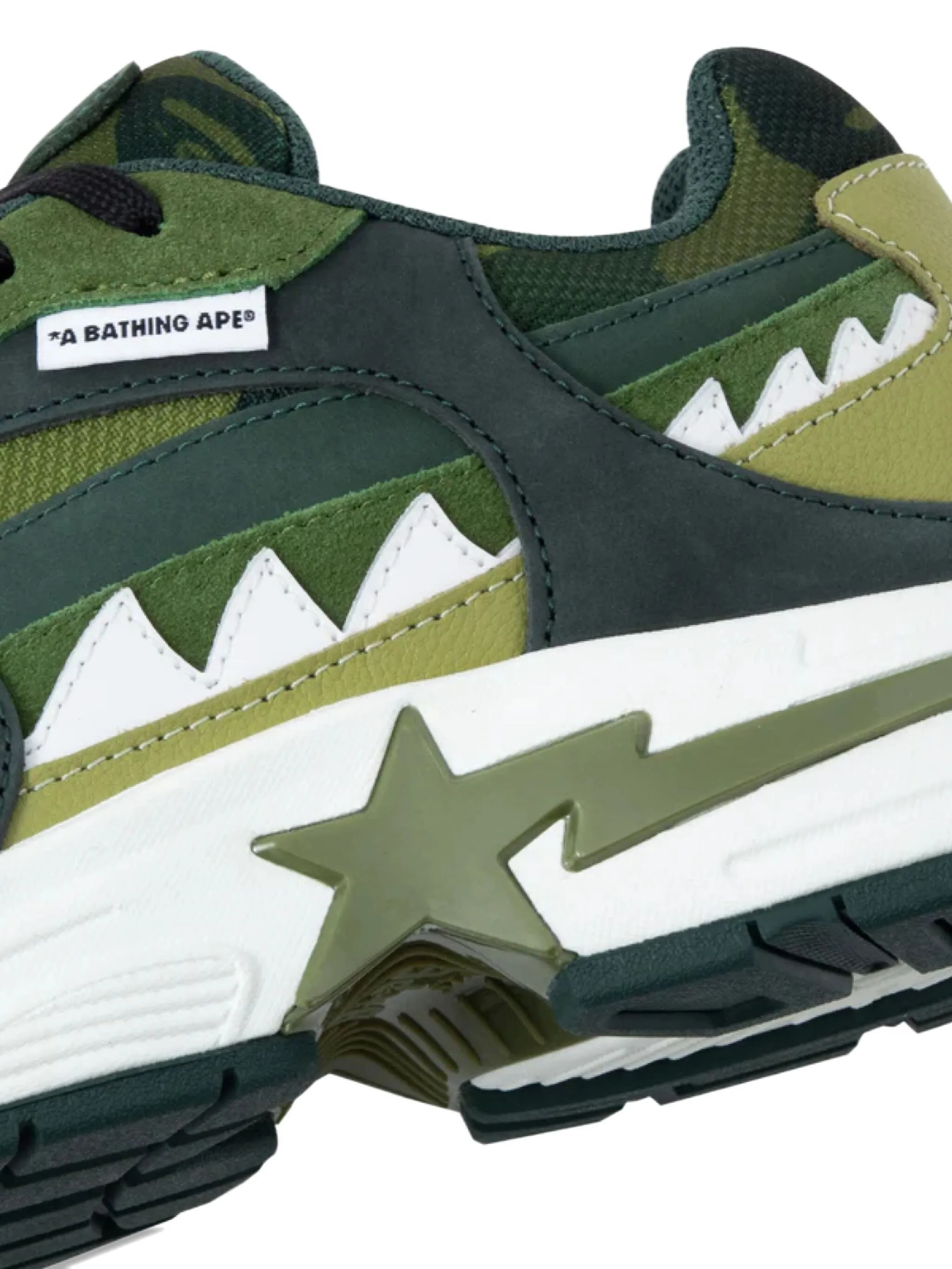 Кроссовки Shark STA A Bathing Ape, зеленый — фото 4