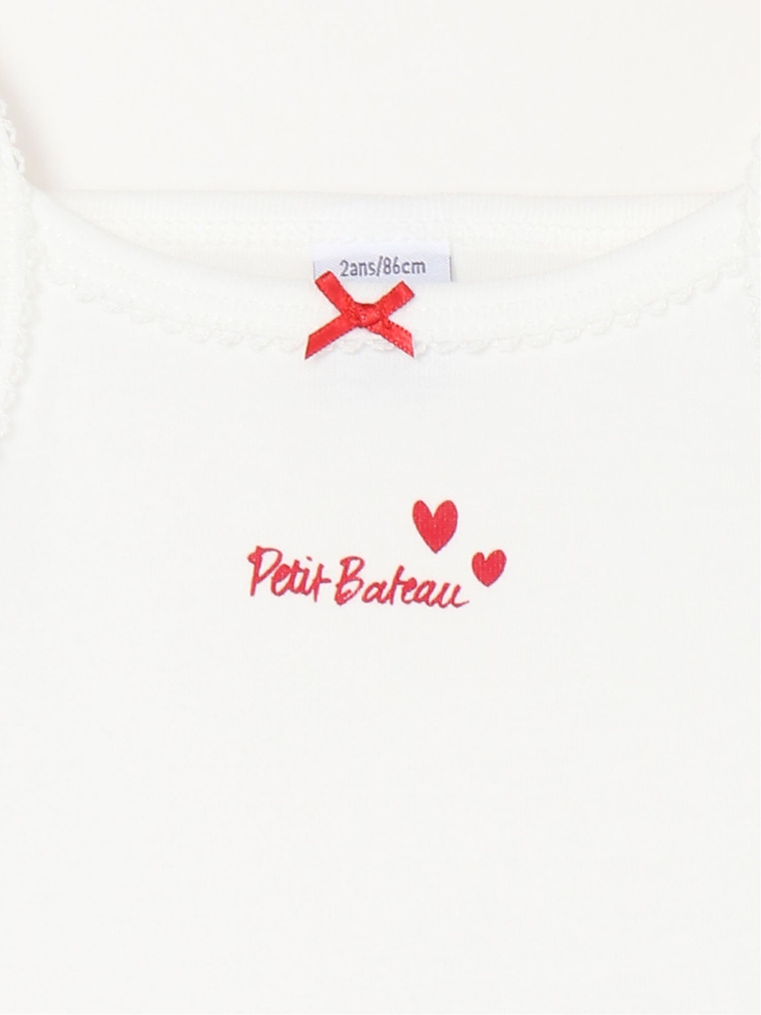 Топы с принтом в виде сердечек (комплект из 2 штук) PETIT BATEAU, Color 1 — фото 4