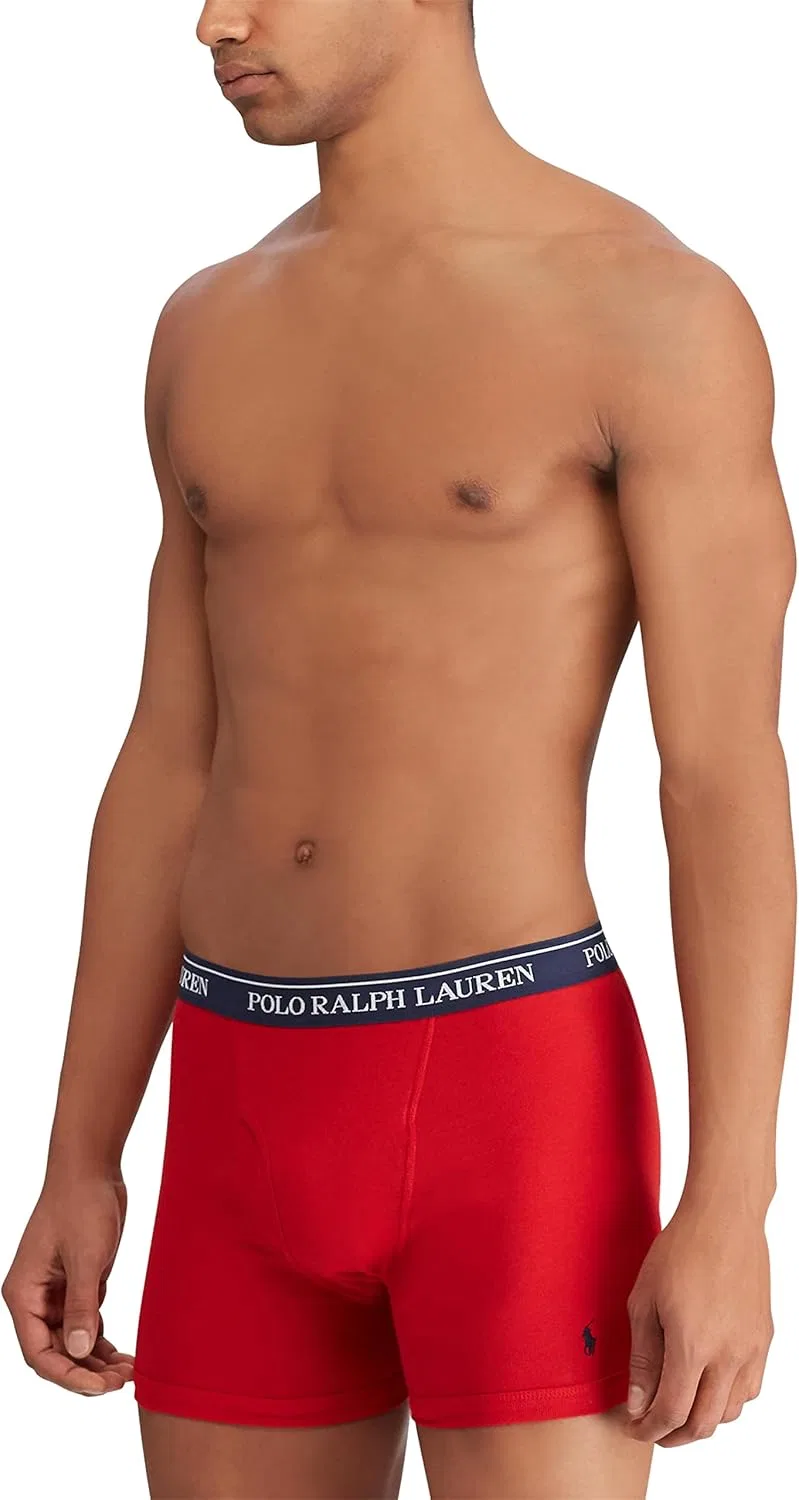 Трусы боксеры POLO RALPH LAUREN, белый/темно-синий/красный — фото 3