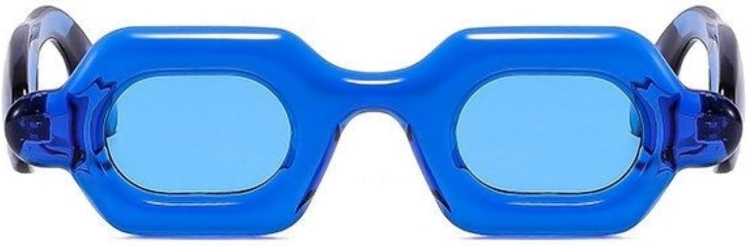 

Willochra Маленькие квадратные женские солнцезащитные очки конфетных цветов, модные дизайнерские уникальные очки с широкими дужками, мужские панк-очки с градиентным переходом цвета, защита от ультрафиолета UV400, C3