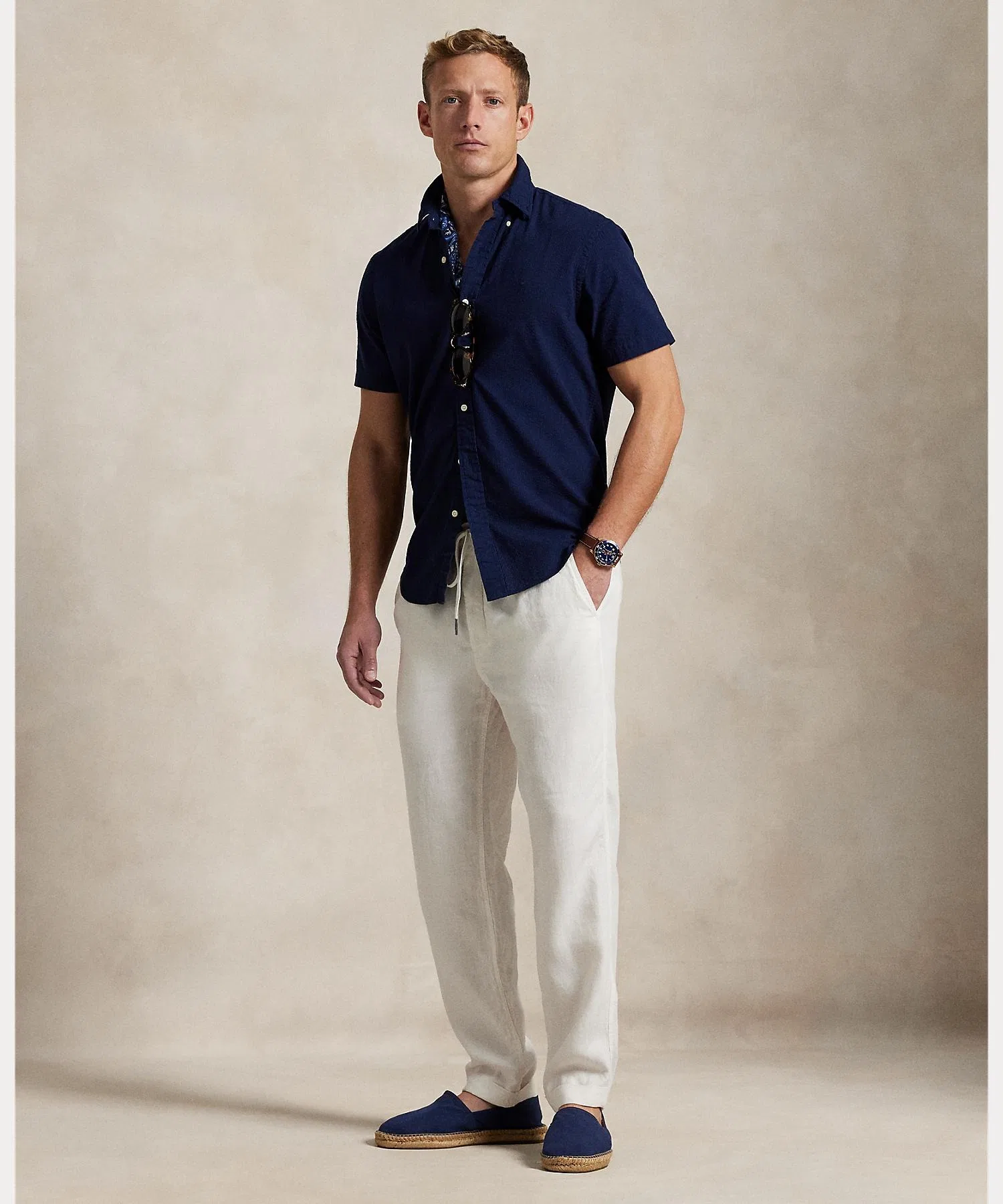 Мужская рубашка POLO RALPH LAUREN классическая из сирсакера — фото 3
