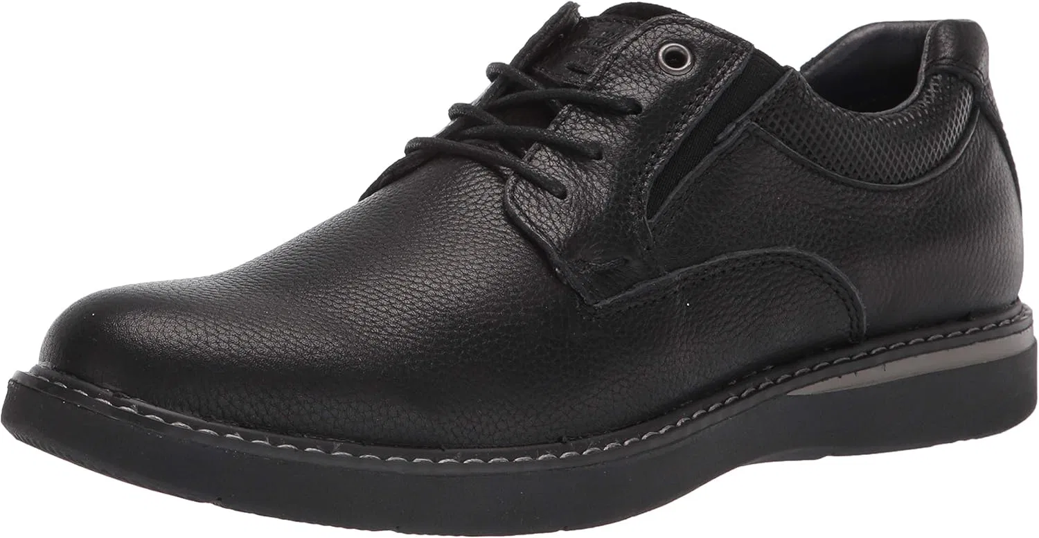Мужские кожаные оксфорды Nunn Bush Bayridge с гладким носком и шнуровкой, модель Plain Toe, Black
