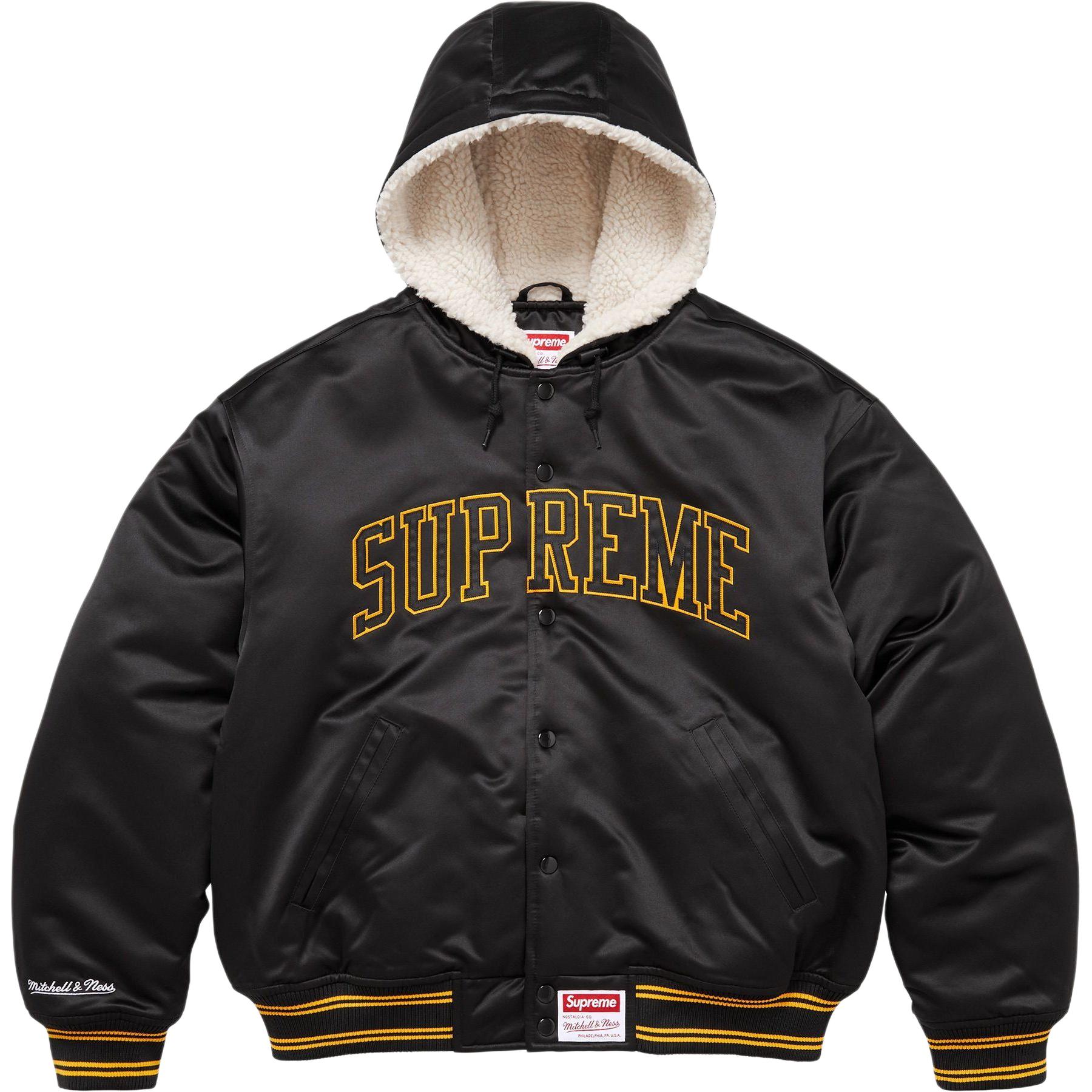

Куртка унисекс Mitchell & Ness FW25 WEEK11 с капюшоном и подкладкой из сатина Supreme, черный