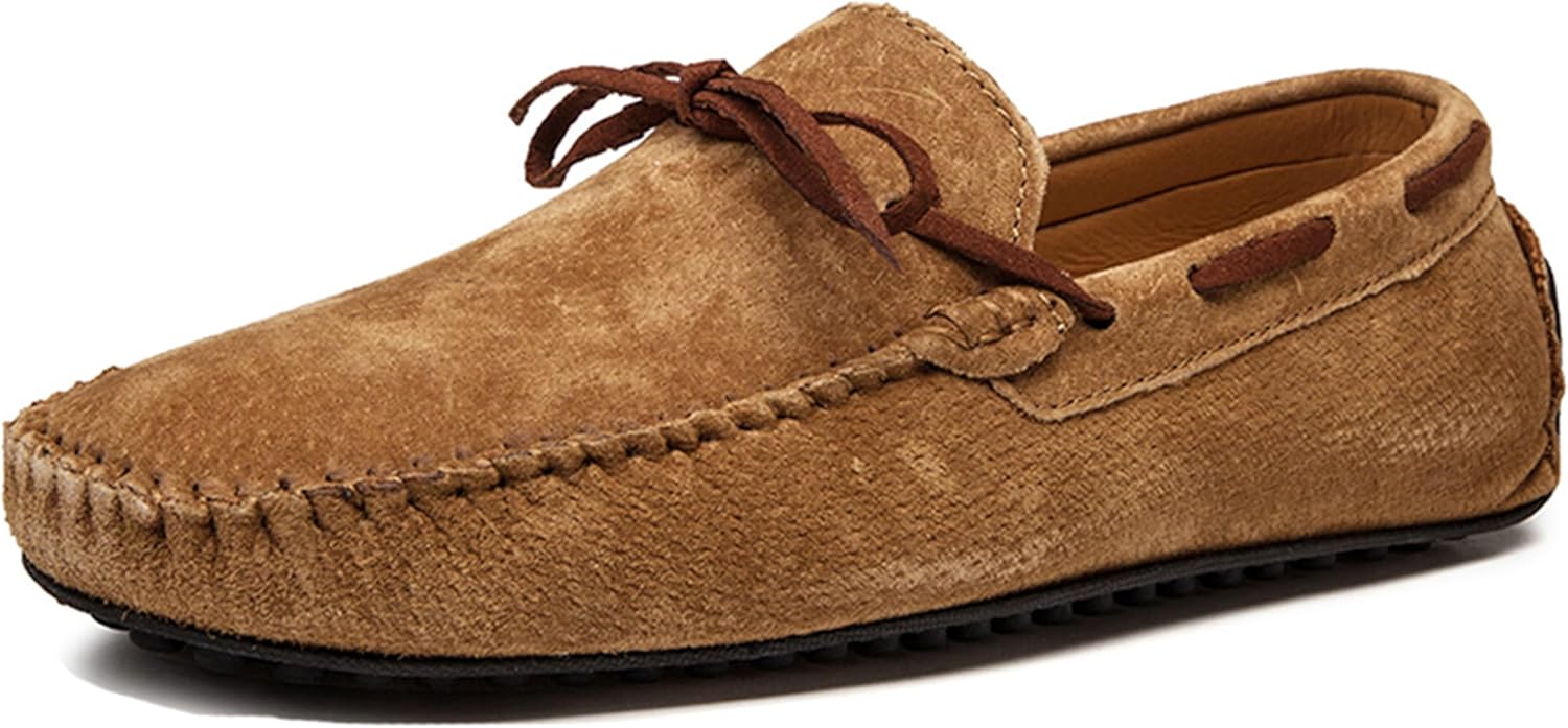 

Мужские повседневные слипоны Minishion Boys, удобная летняя обувь-лоаферы для вождения YY002, коричневый