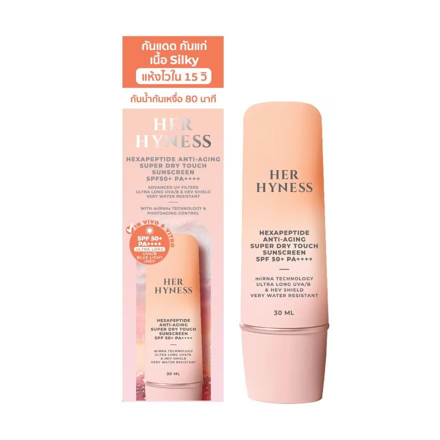 

Her Hyness Гексапептидный антивозрастной солнцезащитный крем Super Dry Touch SPF50+ PA++++ 30 мл