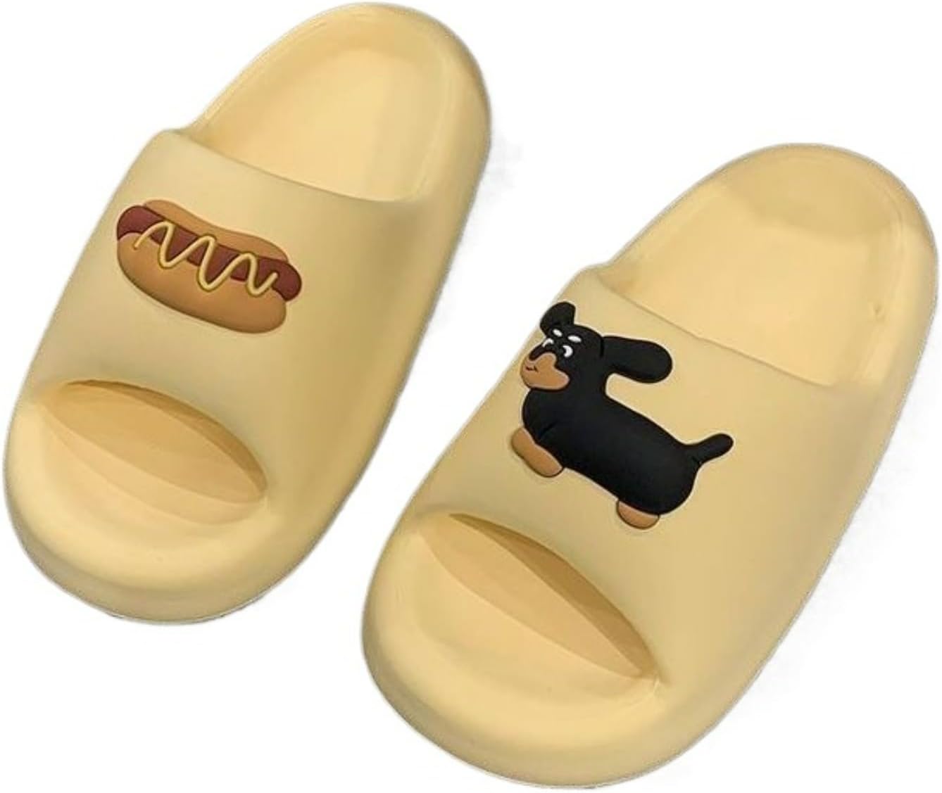 

Милые тапочки с таксой для женщин и мужчин, взрослые, забавные, пушистые, мягкие, для дома, спальни, с нескользящей подошвой Elirar, желтый