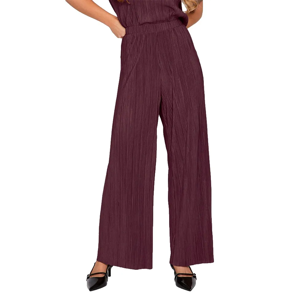

Брюки с высокой талией Vila Plisa Loose Fit, фиолетовый