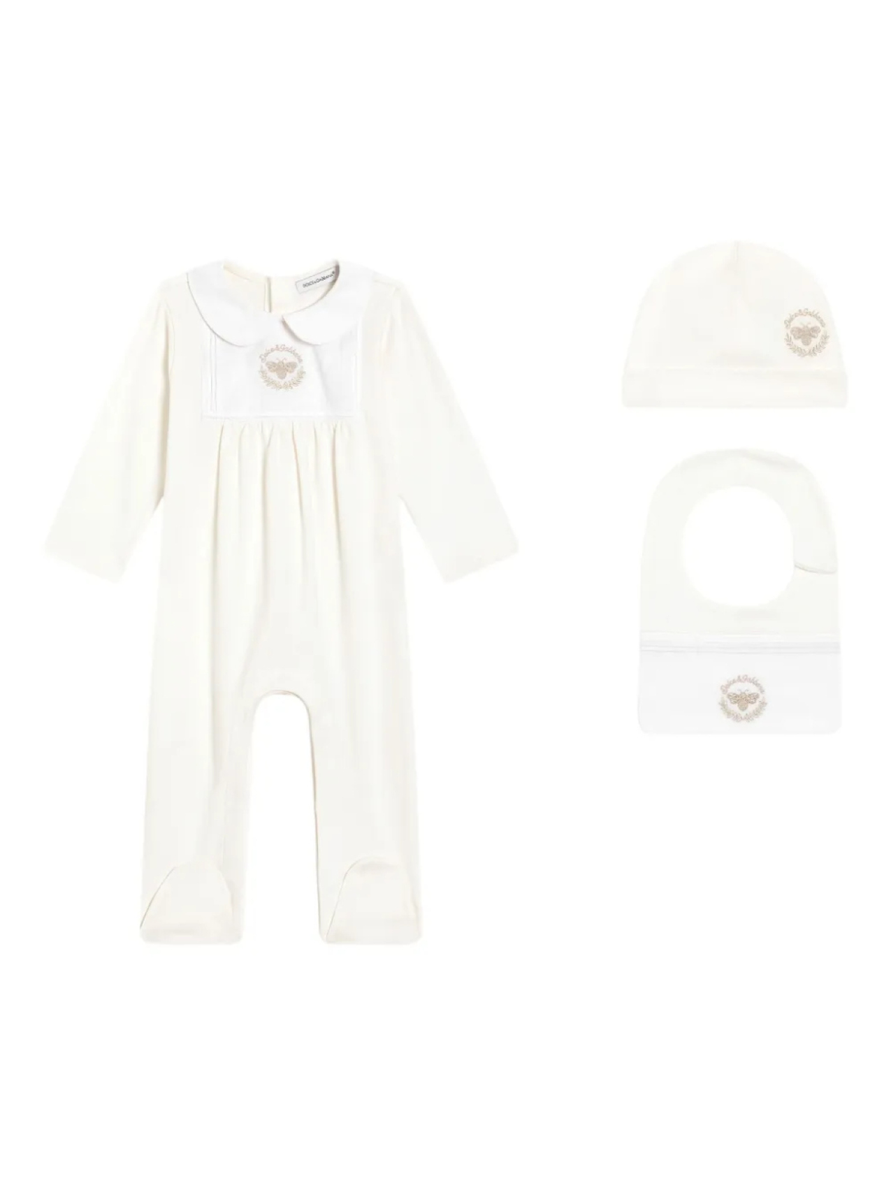 

Dolce & Gabbana Kids комплект для новорожденного с вышивкой, белый