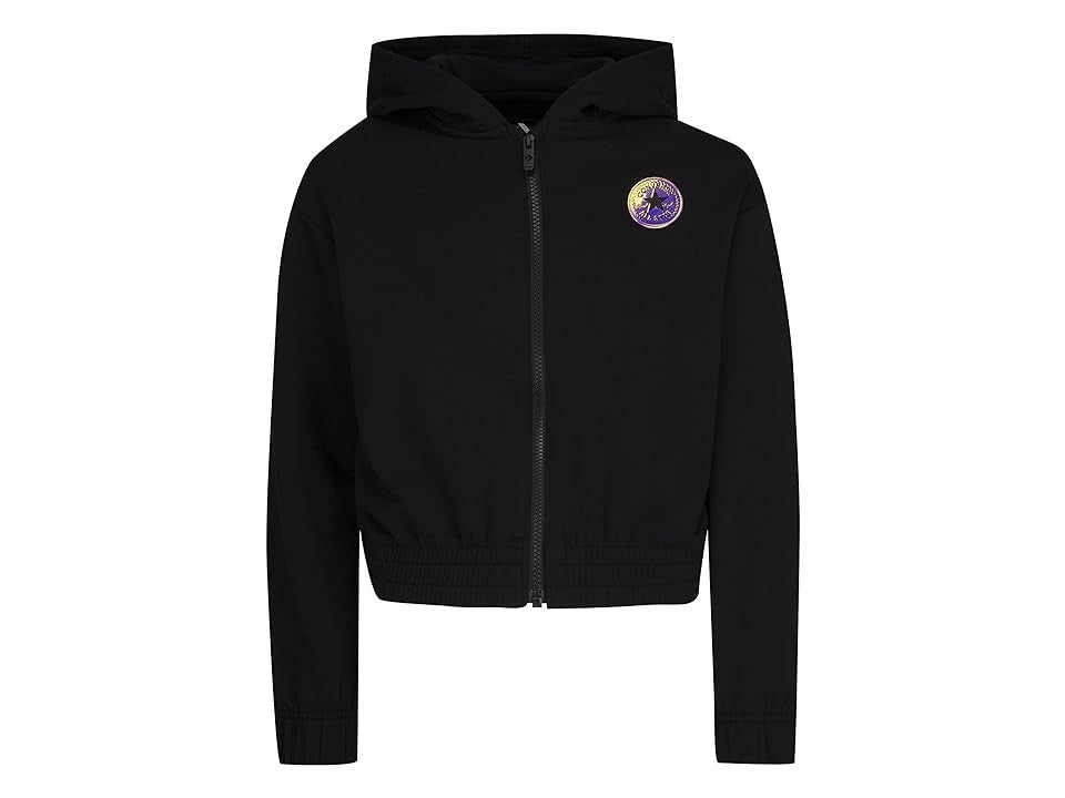 

Худи Converse с откидными плечами, черная, на молнии, с карманом-кенгуру, GBO243