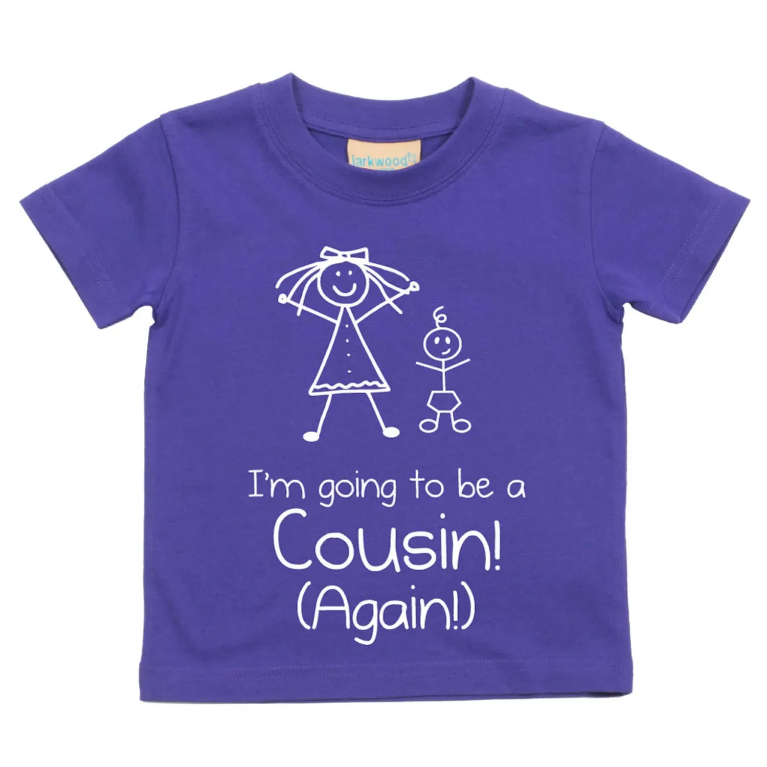 Футболка детская I'm Going to be a Big Cousin Again, 60 Second Makeover, фиолетовый — фото 2