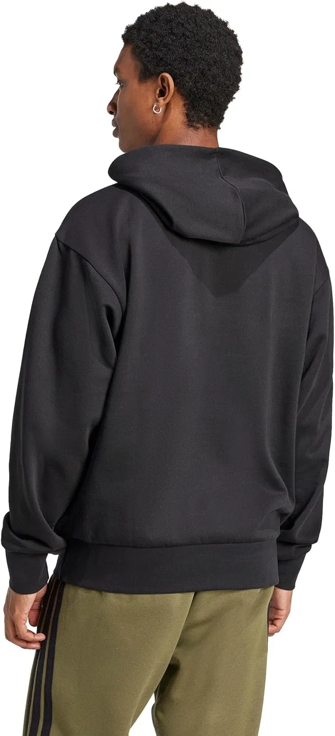 Худи adidas Essentials Feelcozy Fleece, черный/белый — фото 3