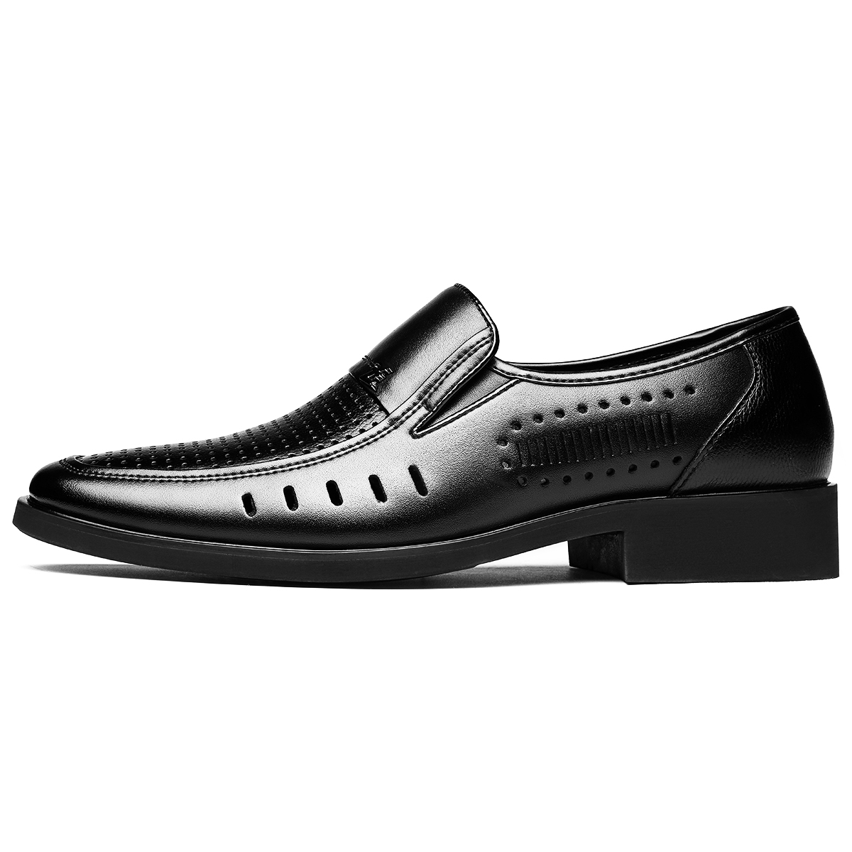 

CHINT Мужские туфли черные с низким верхом и ажурными вставками, цвет Black Cut-Out