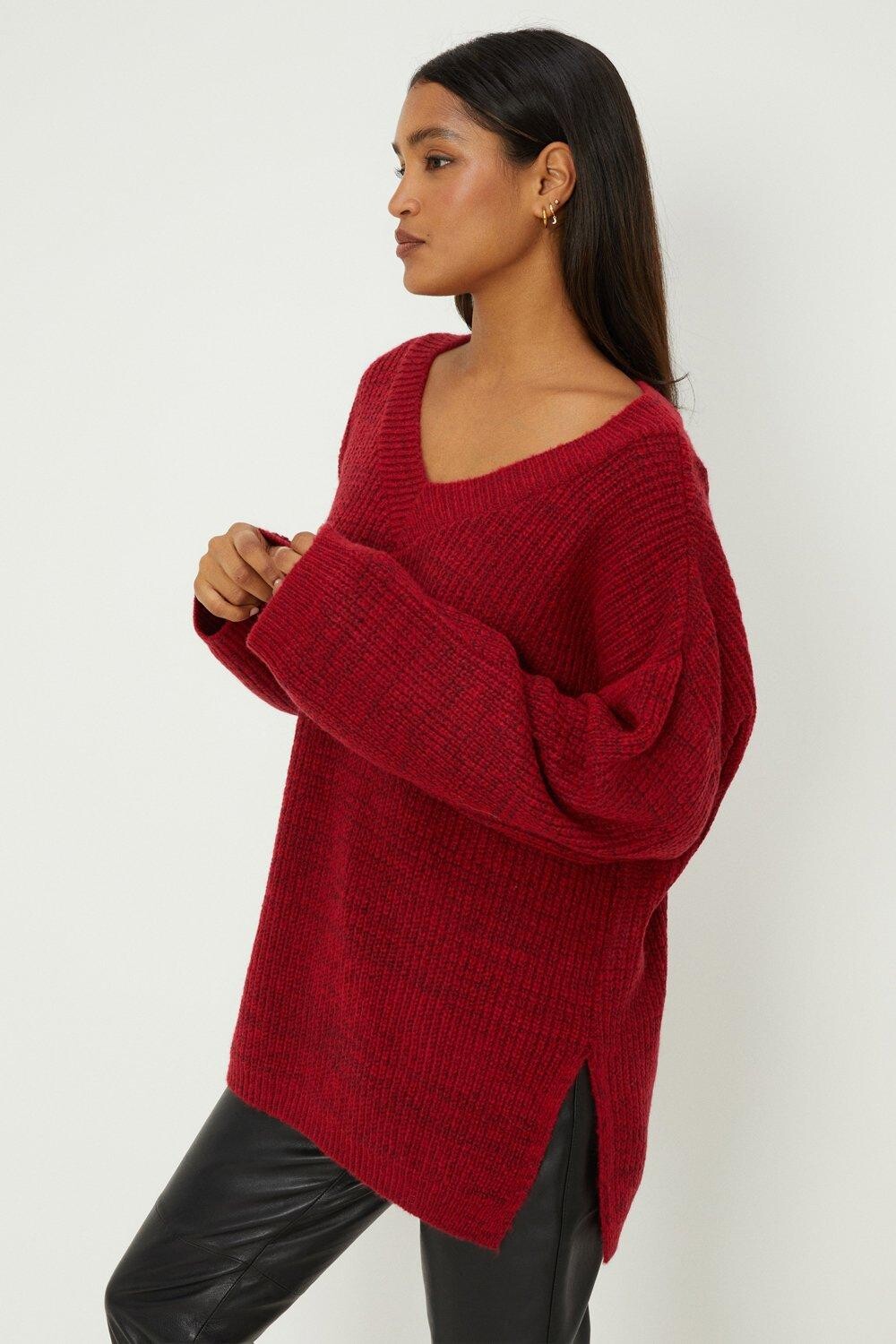 

Джемпер с V-образным вырезом Dorothy Perkins, красный