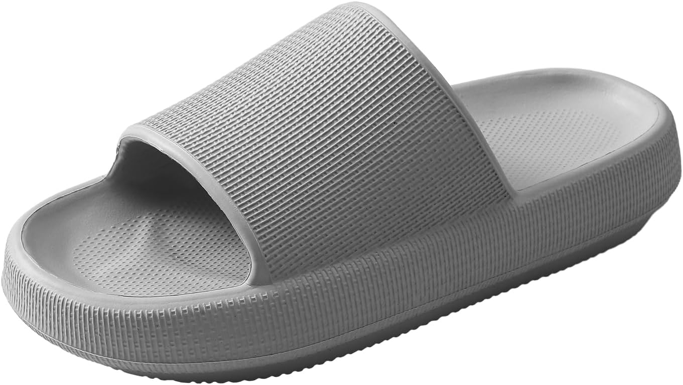 

Женские шлепанцы HUXMEYSON, мужские быстросохнущие шлепанцы, тапочки для душа с поддержкой свода стопы и амортизирующей подошвой, серый