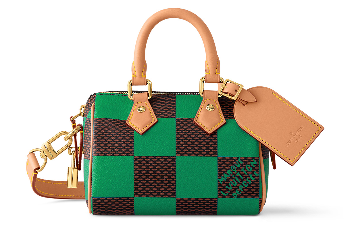 

LOUIS VUITTON Сумка кросс-боди Nano Speedy в клетку Damier Pop Green