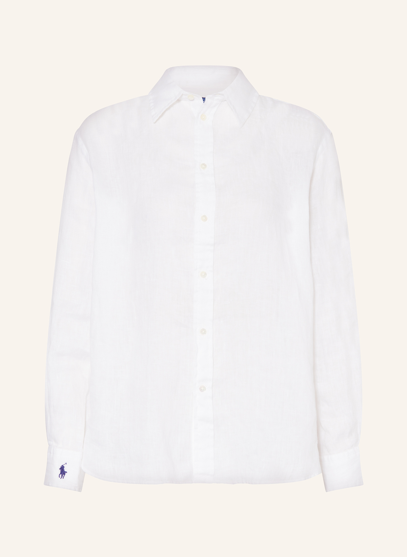 

Льняная блузка-рубашка Polo Ralph Lauren, белый