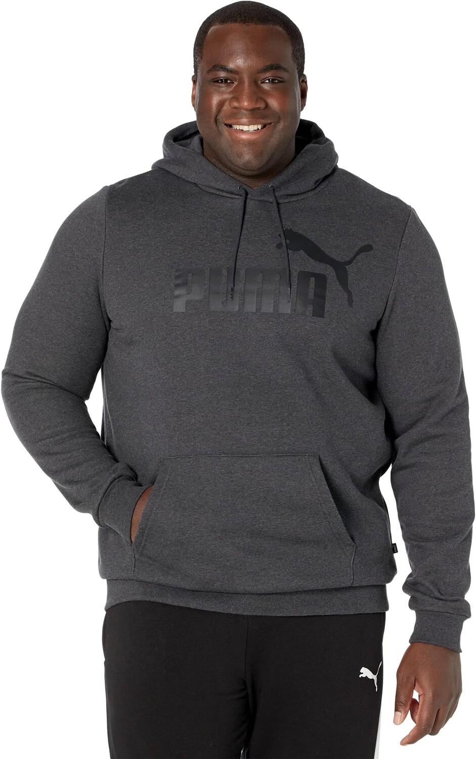 

Худи PUMA Big & Tall Essentials Big Logo Fleece Hoodie, цвет Dark Gray Heather