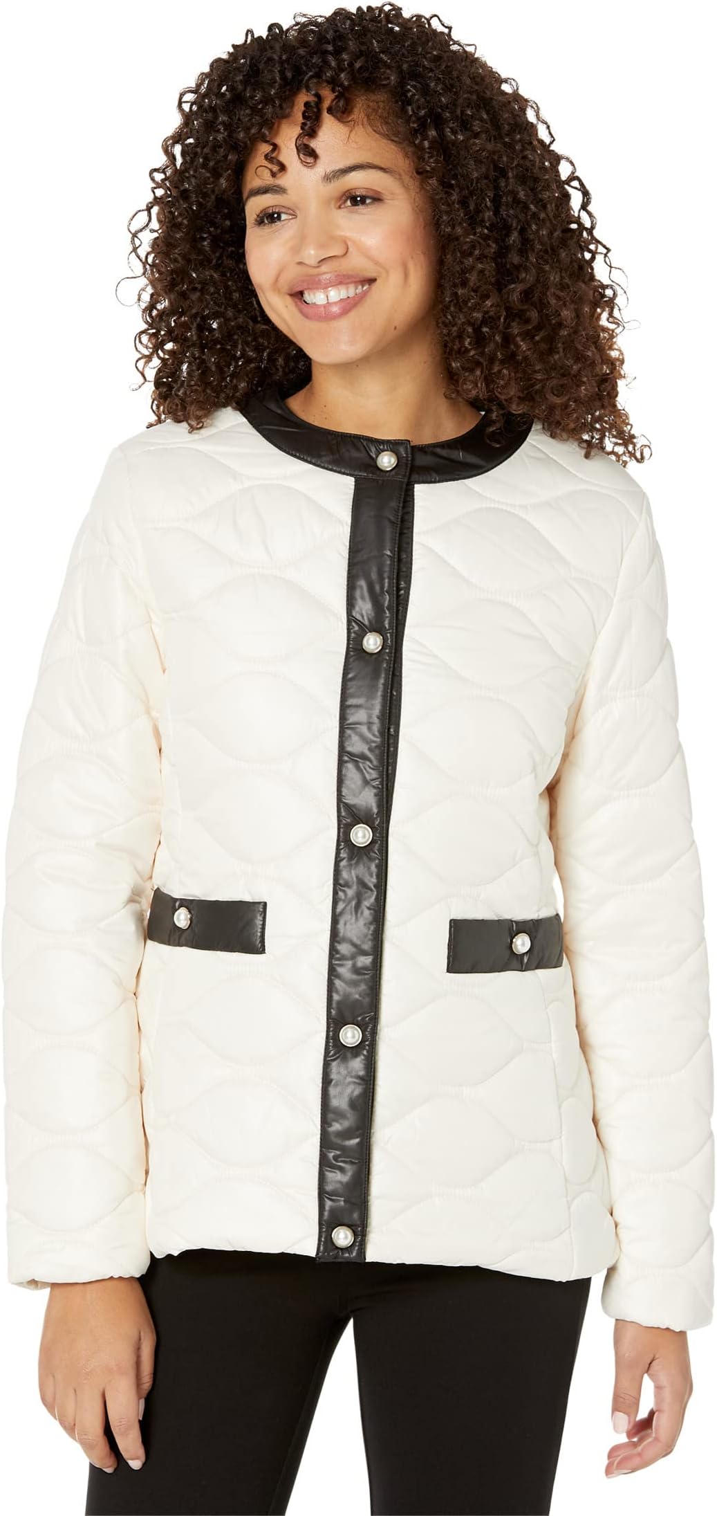 

Куртка Kate Spade New York Quilted Jacket with Pearl Buttons, цвет Cream