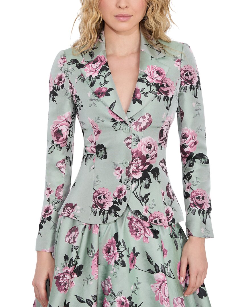 

Алис + Оливия Иана Скульптурный блейзер Alice + olivia, зеленый